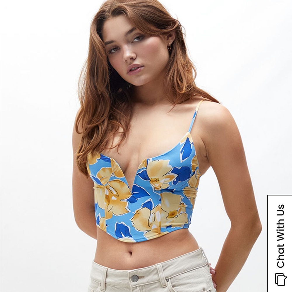 NWT LA Hearts Notched Neck Corset Top